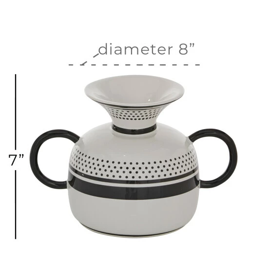 Best Pirce π Studio 350 White Dolomite Eclectic Vase 6 X 8 X 6 π€© - Image 6