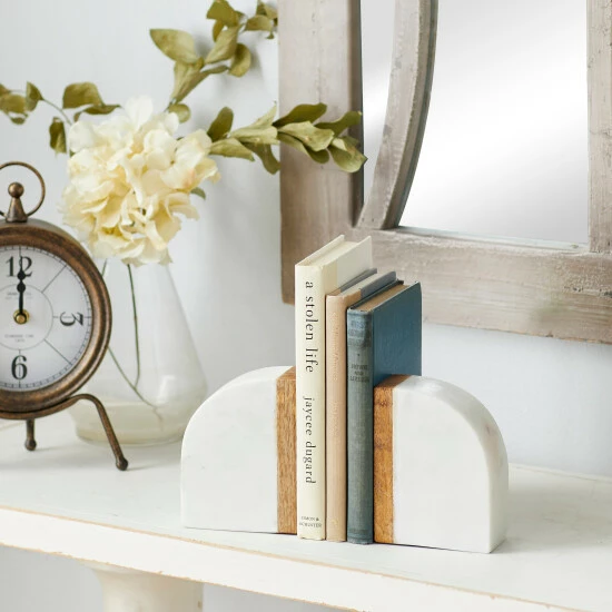 Best reviews of ⭐ Studio 350 White Marble Modern Bookends Shapes & Symbols (Set Of 2) 🥰