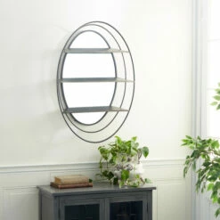 Budget 🛒 Studio 350 Silver Metal Modern Wall Mirror 36 X 25 X 6 - 25 X 6 X 36 ✔️
