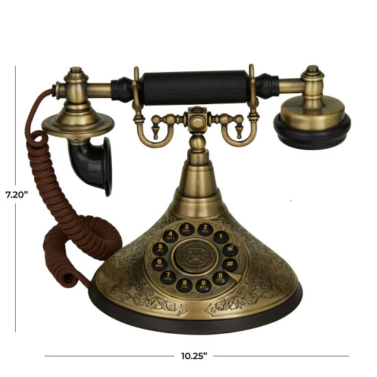 Best deal ⭐ Studio 350 Gold Bronze Vintage Telephone - 10 X 6 X 7 ✔️ - Image 5