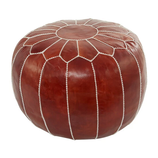 Cheap โ Studio 350 Leather Bohemian Pouf Brown โ - Image 2