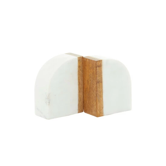 Best reviews of ⭐ Studio 350 White Marble Modern Bookends Shapes & Symbols (Set Of 2) 🥰 - Image 3