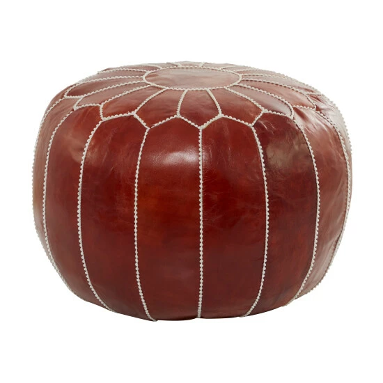 Cheap โ Studio 350 Leather Bohemian Pouf Brown โ - Image 3