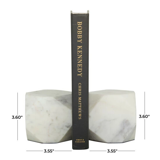 Deals 😍 Studio 350 Marble Modern Bookends (Set Of 2) - 4 X 4 X 4 Green 😉 - Image 4
