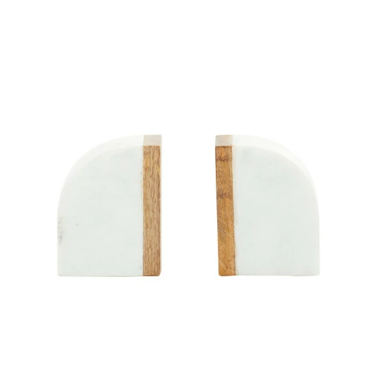 Best reviews of ⭐ Studio 350 White Marble Modern Bookends Shapes & Symbols (Set Of 2) 🥰 - Image 4