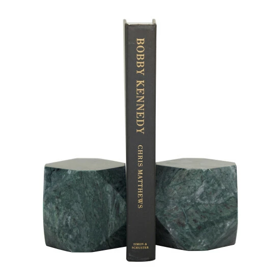 Deals 😍 Studio 350 Marble Modern Bookends (Set Of 2) - 4 X 4 X 4 Green 😉 - Image 6