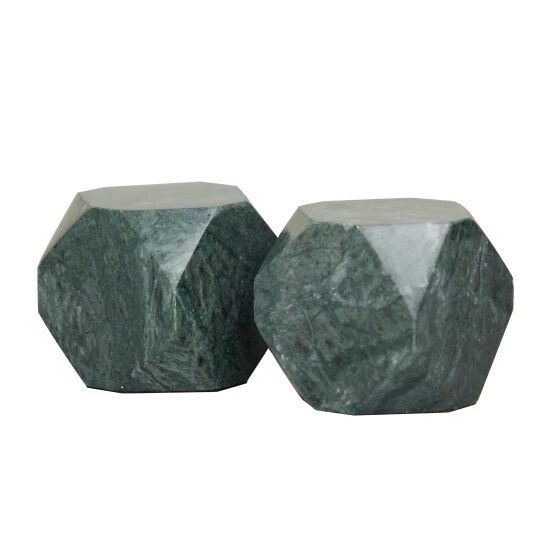 Deals 😍 Studio 350 Marble Modern Bookends (Set Of 2) - 4 X 4 X 4 Green 😉 - Image 7