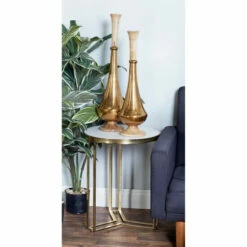 Top 10 🎉 Studio 350 Gold Metal Contemporary Accent Table 23 X 18 X 18 - 18 X 18 X 23Round 🧨