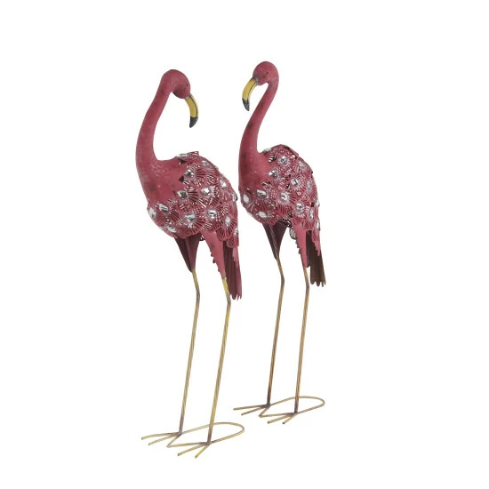 Best deal 🌟 Studio 350 Pink Iron Coastal Garden Sculpture Birds (Set Of 2) - S/2 10"W, 38"H 💯 - Image 3