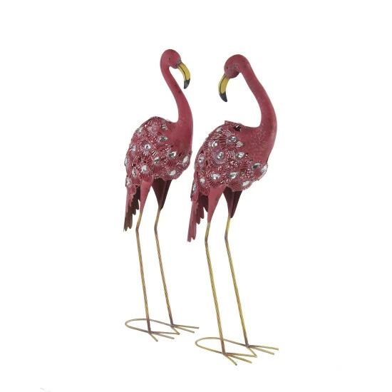 Best deal 🌟 Studio 350 Pink Iron Coastal Garden Sculpture Birds (Set Of 2) - S/2 10"W, 38"H 💯 - Image 5