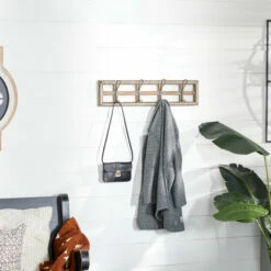 Coupon ⌛ Studio 350 Brown Wood Farmhouse Wall Hook 7 X 26 X 3 - 26 X 3 X 7 🎁