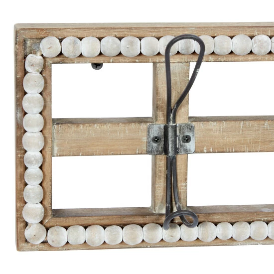 Coupon ⌛ Studio 350 Brown Wood Farmhouse Wall Hook 7 X 26 X 3 - 26 X 3 X 7 🎁 - Image 4