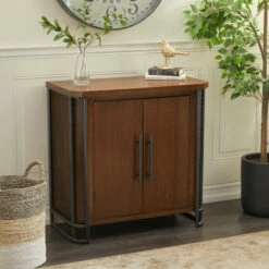 Flash Sale 🧨 Studio 350 Brown Wood Industrial Cabinet 32 X 32 X 16 🔥