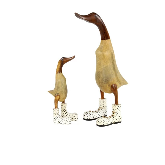 Best Pirce 🎉 Studio 350 2-piece Solid Bamboo Wood Decorative Ducks In 🥾 Boots Sculpture Set - S/2 17", 11"H 💯 - Image 2
