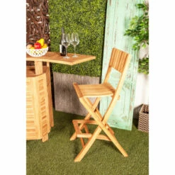 Budget 🤩 Studio 350 Teak Wood Traditional Folding Indoor/Outdoor Bar Stool (Set Of 2) - 18 X 23 X 45 💯