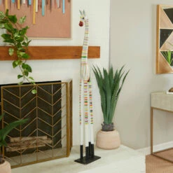 Promo ๐ Studio 350 Multi Wood Bohemian Zebra Sculpture ๐งจ