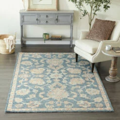 New 😍 Studio 350 Wool Traditional Hand Hooked Rug Ivory ⭐