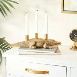 Budget 👍 Studio 350 Resin Glam Candle Holder - 17 X 5 X 5 Silver 🌟