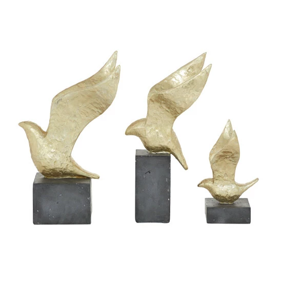 Top 10 🎉 Studio 350 Gold Polystone Contemporary Sculpture Animals (Set Of 3) - S/3 14", 15", 9"H 👏 - Image 4