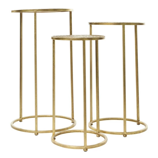 Best deal 👏 Studio 350 Gold Iron Glam Accent Table (Set Of 3) - 16 X 16 X 28Round 🎁 - Image 3