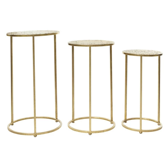 Best deal 👏 Studio 350 Gold Iron Glam Accent Table (Set Of 3) - 16 X 16 X 28Round 🎁 - Image 6