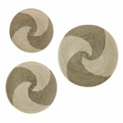 Discount 🤩 Studio 350 Beige Dried Plant Material Contemporary Wall Decor Abstract (Set Of 3) 😍