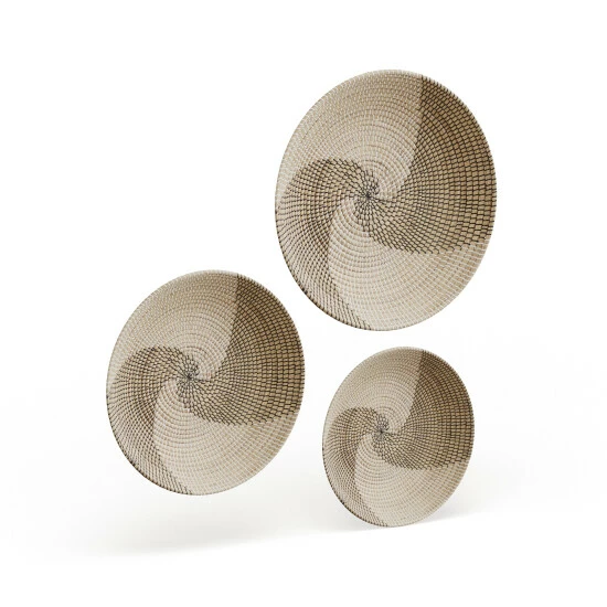 Discount ๐คฉ Studio 350 Beige Dried Plant Material Contemporary Wall Decor Abstract (Set Of 3) ๐ - Image 8