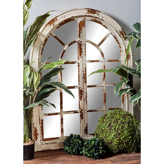 Wholesale 😀 Studio 350 Fir Farmhouse Wall Mirror 48 X 37 X 2 Grey 🎉