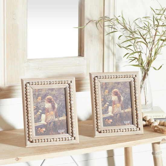 Promo ๐ Studio 350 Light Brown Wood Bohemian Photo Frame Standard - 9 X 1 X 11 ๐