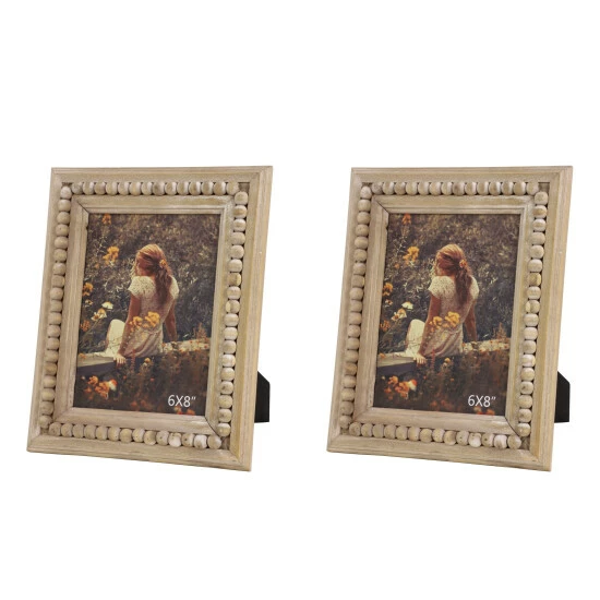 Promo ๐ Studio 350 Light Brown Wood Bohemian Photo Frame Standard - 9 X 1 X 11 ๐ - Image 2