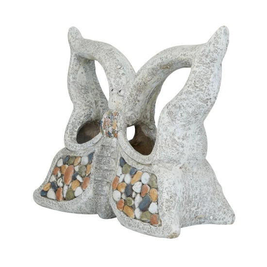 Best deal ๐ Studio 350 Gray Fiberglass Indoor Outdoor Planter With Stone Mosaic Design Grey - Heart ๐ - Image 3