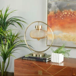 Hot Sale 👏 Studio 350 Gold Metal Contemporary Accent Lamps 15 X 14 X 8 - 14 X 8 X 15 🌟