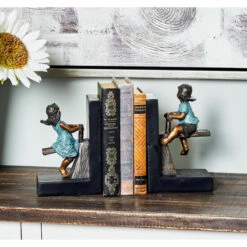 Hot Sale 🥰 Studio 350 Polystone Eclectic Bookends People (Set Of 2) - 5 X 4 X 8 Black 🎉