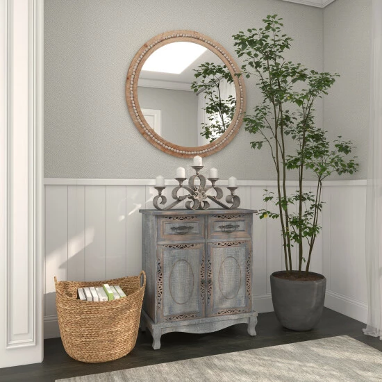 Budget ❤️ Studio 350 Gray Wood Intricately Carved Vintage Cabinet Grey - 👗 Dresser 🔔 - Image 5