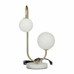 Cheapest ๐คฉ Studio 350 Metal Orb 2 Bulb Table Lamp With Marble Base Gold - White Base โจ