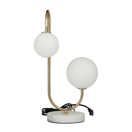 Cheapest 🤩 Studio 350 Metal Orb 2 Bulb Table Lamp With Marble Base Gold - White Base ✨