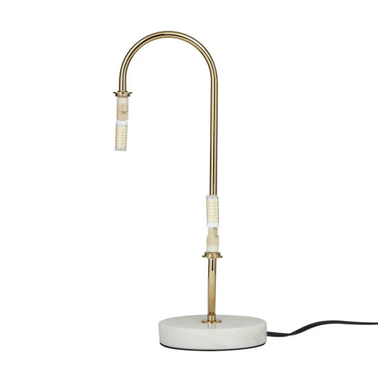 Cheapest 🤩 Studio 350 Metal Orb 2 Bulb Table Lamp With Marble Base Gold - White Base ✨ - Image 2