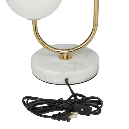 Cheapest 🤩 Studio 350 Metal Orb 2 Bulb Table Lamp With Marble Base Gold - White Base ✨ - Image 4
