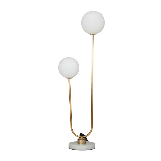 Cheapest 🤩 Studio 350 Metal Orb 2 Bulb Table Lamp With Marble Base Gold - White Base ✨ - Image 8