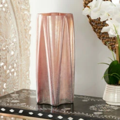 Best Pirce ✨ Studio 350 Wavy Opalescent Copper Glass Vase 9" X 12.5" Orange 🔔