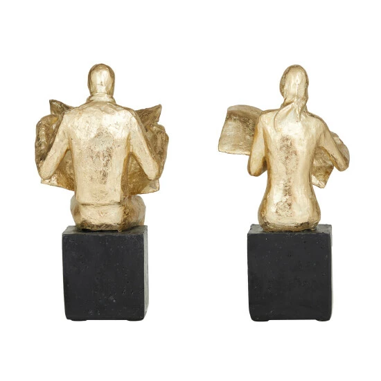 Discount ๐ฏ Studio 350 Gold Polystone Glam Bookends (Set Of 2) - S/2 8"W, 4"H ๐ - Image 7