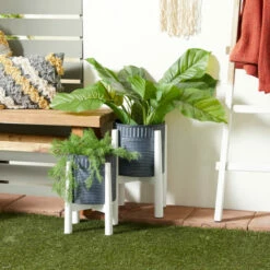 Budget 😉 Studio 350 Iron Coastal Planter (Set Of 2) - 10 X 10 X 18 White 🎁