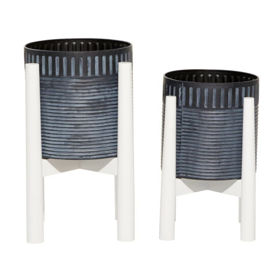 Budget ๐ Studio 350 Iron Coastal Planter (Set Of 2) - 10 X 10 X 18 White ๐ - Image 3