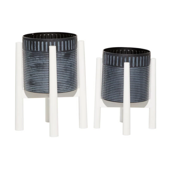 Budget ๐ Studio 350 Iron Coastal Planter (Set Of 2) - 10 X 10 X 18 White ๐ - Image 7