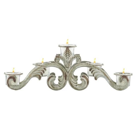 Discount โ Studio 350 Grey Metal Vintage Candle Holder 6 X 18 X 3 - 18 X 3 X 6 ๐ - Image 2