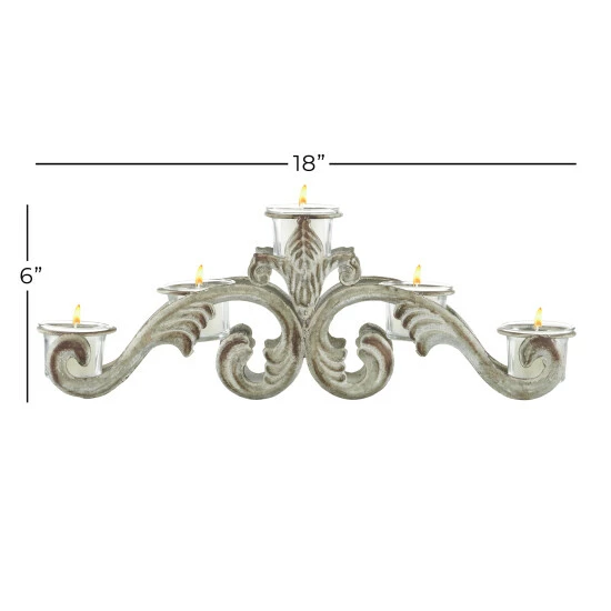 Discount โ Studio 350 Grey Metal Vintage Candle Holder 6 X 18 X 3 - 18 X 3 X 6 ๐ - Image 5