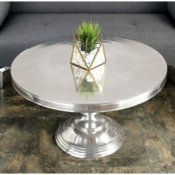Best Sale 🎉 Studio 350 Silver Aluminum Traditional Coffee Table 19 X 30 X 30 🌟