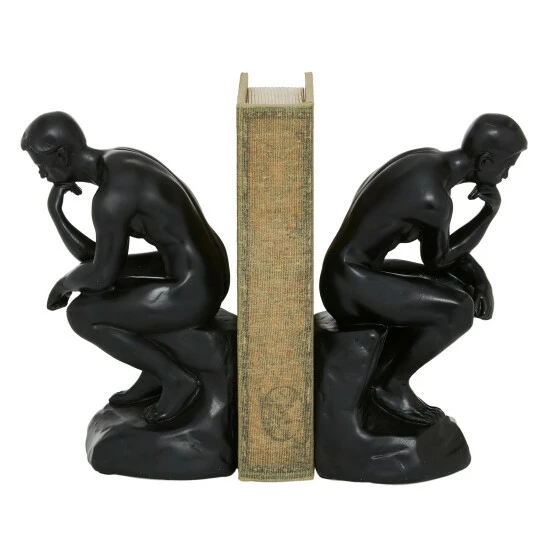 Cheapest 🥰 Studio 350 Black Polystone Vintage Figure Bookends 9 X 5 X 4 - 5 X 4 X 9 🛒
