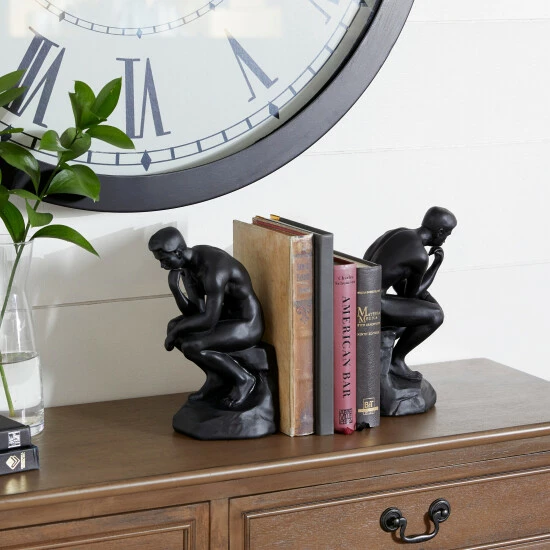 Cheapest 🥰 Studio 350 Black Polystone Vintage Figure Bookends 9 X 5 X 4 - 5 X 4 X 9 🛒 - Image 2