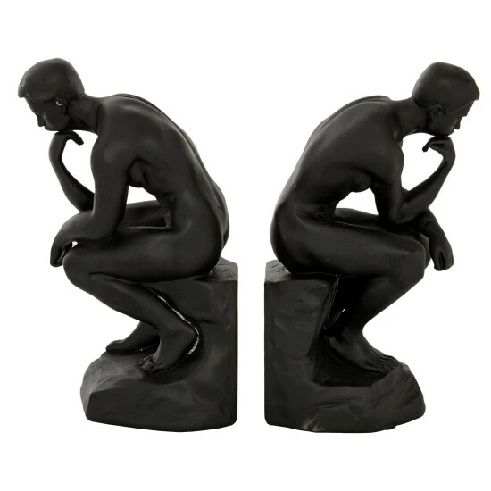 Cheapest 🥰 Studio 350 Black Polystone Vintage Figure Bookends 9 X 5 X 4 - 5 X 4 X 9 🛒 - Image 3